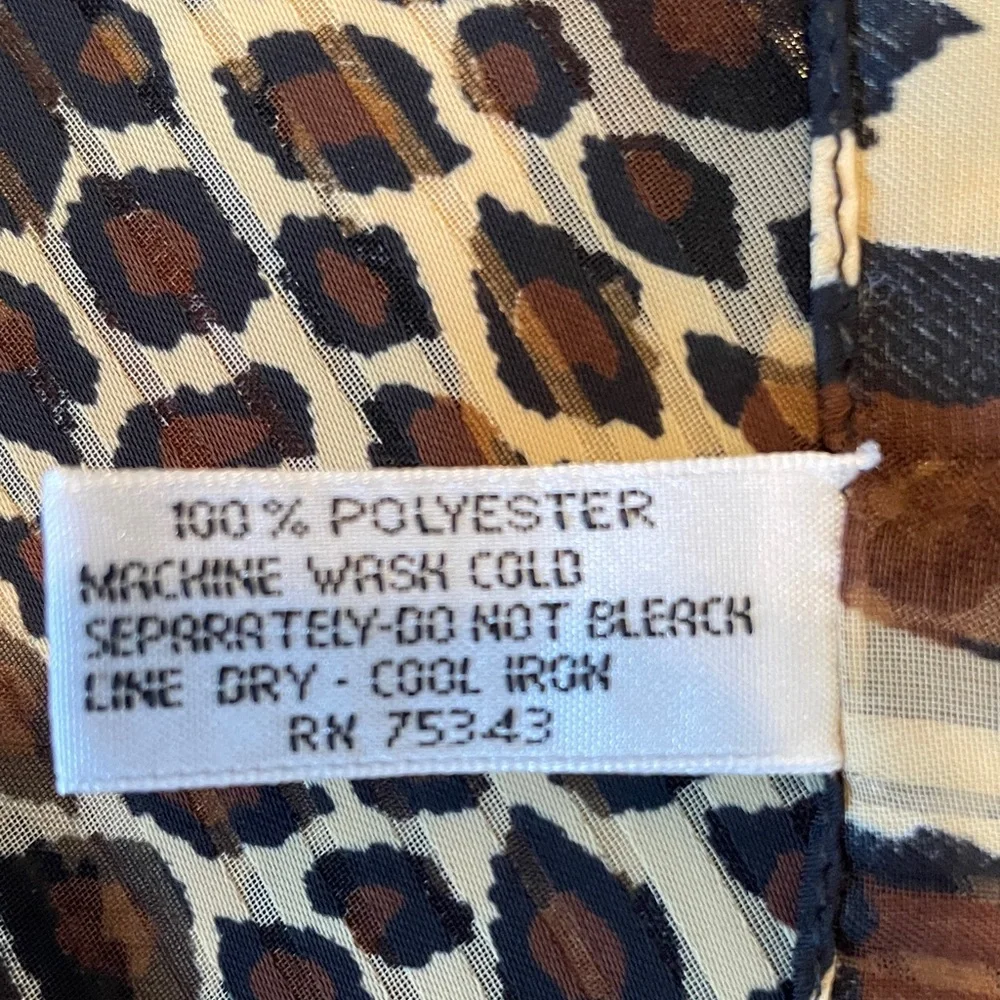 Vintage Federico Porta Scarf Made in Italy Leopard Animal Print Oblong Wrap